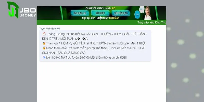 Liên Hệ JBO - Cách Để Kết Nối, Trao Đổi 24/24 Với Nhà Cái 2 Trò chuyện 1 - 1 với nhân viên tư vấn qua live chat